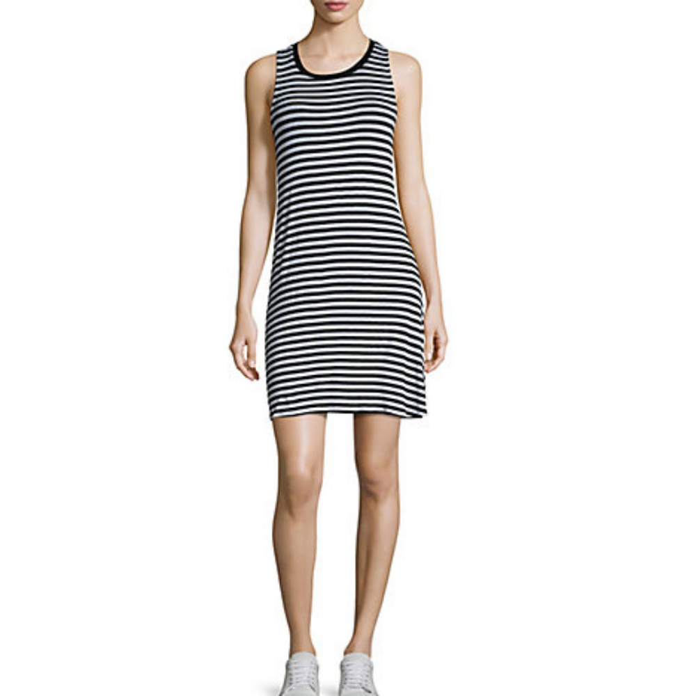 ⭐️Splendid Black and White Striped Swing Dress